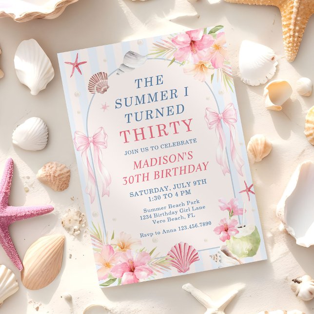 The Summer I Turned Thirty Seashell Birthday Invitation (Creator Uploaded)
