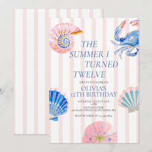The Summer I Turned Twelve 12th Birthday Invitation