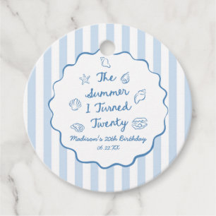 The Summer I Turned Twenty 20th Birthday Party Favour Tags