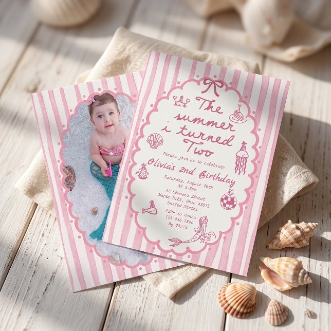 The Summer I Turned Two 2nd Birthday Invitation (Creator Uploaded)