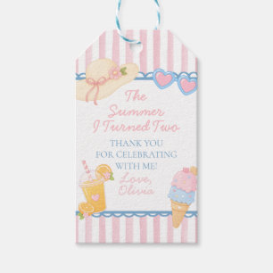 The Summer I Turned Two Beach 2nd Birthday Gift Tags