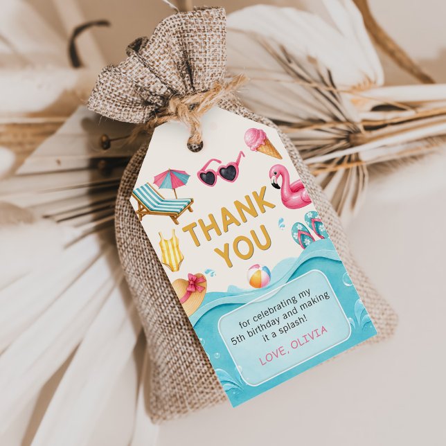 The Summer Pool Birthday  Gift Tags (Creator Uploaded)