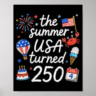 The Summer Usa Turned 250 4th Of July Kids Toddler Poster