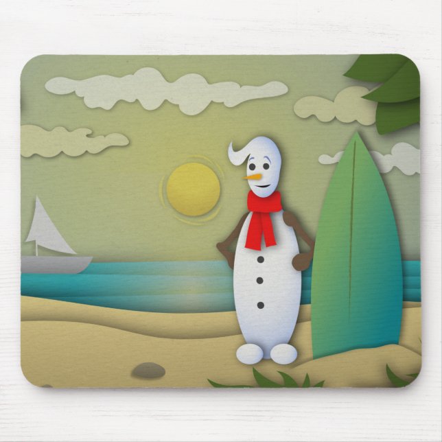 The Summertime Snowman Mouse Pad (Front)