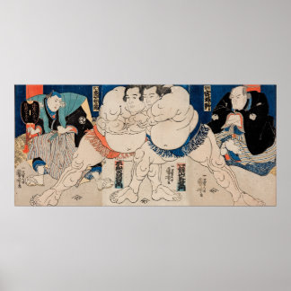 The Sumo Wrestlers, 1814 - Utagawa Kuniyoshi  Poster