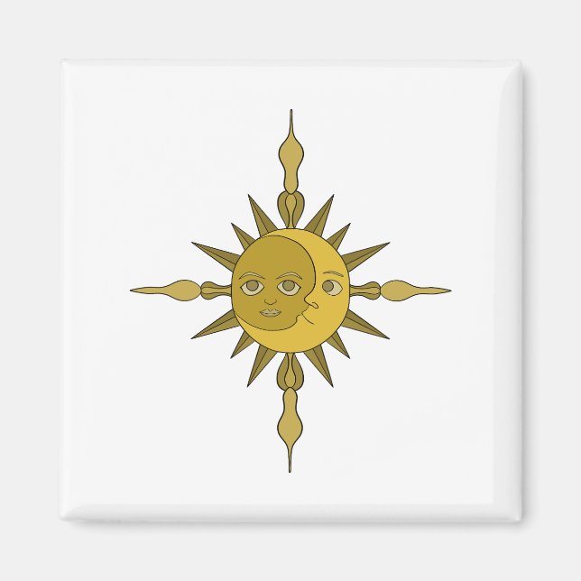 The Sun and Moon Ornament Magnet (Front)