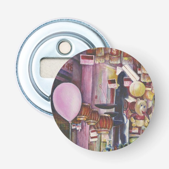 The Sun and Moon Pink Balloon, Singapore Bottle Opener (Front)