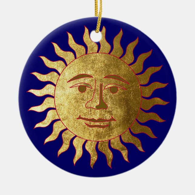 The Sun and the Moon Ceramic Tree Decoration (Front)
