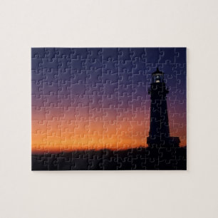 The sun ball drops down on the colourful horizon jigsaw puzzle