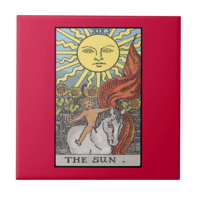 The Sun card tarot image Tile (Front)