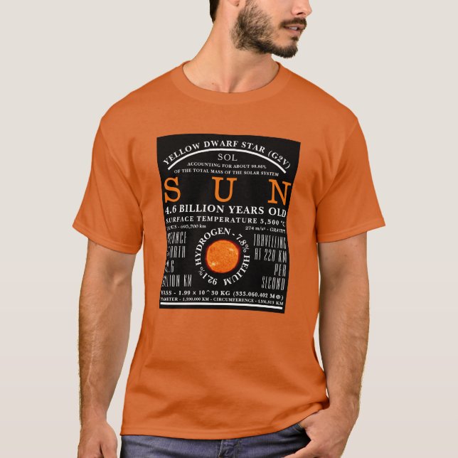 The Sun Detailed Astronomy T-Shirt (Front)