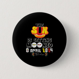 The Sun Getting Mooned Solar Eclipse 6 Cm Round Badge