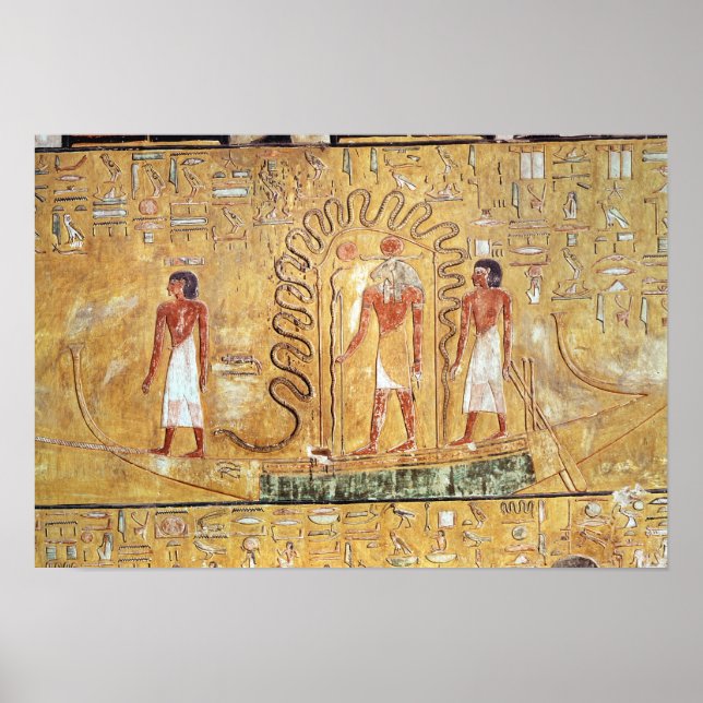 The sun god Ra in his solar barque Poster (Front)