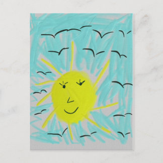 The sun in the sky postcard