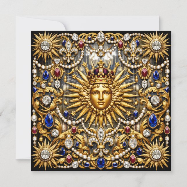 The Sun King Versailles French ornate Invitation (Front)