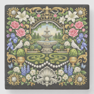 The Sun King Versailles Inspired Garden Stone Coaster
