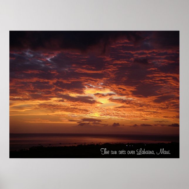 The Sun Sets Over Lahaina, Maui Poster (Front)