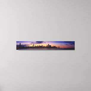 The sun sets over the Chicago skyline Canvas Print