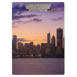 The sun sets over the Chicago skyline Clipboard