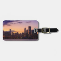 The sun sets over the Chicago skyline