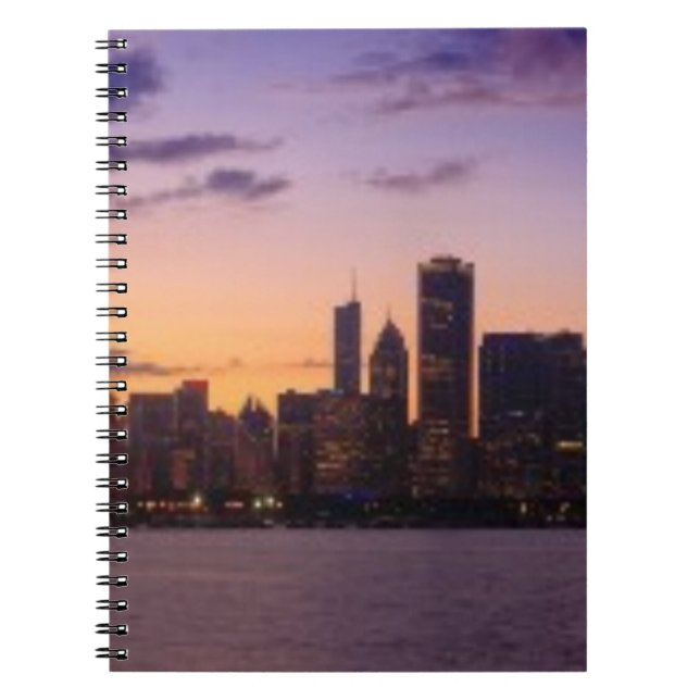 The sun sets over the Chicago skyline Notebook (Front)