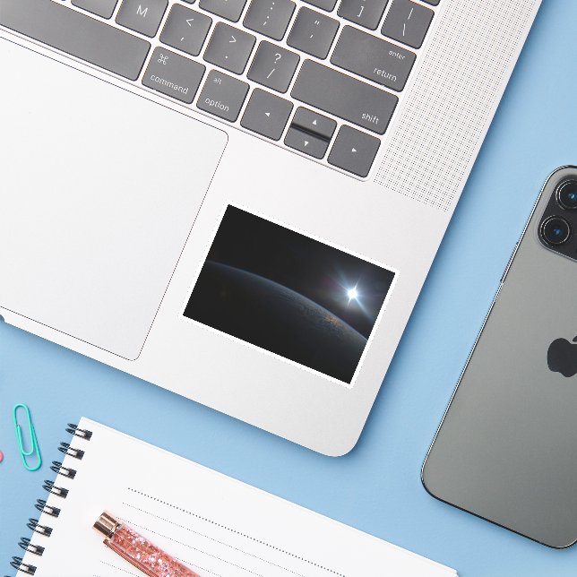 The Sun Setting Over Earth's Horizon. (Laptop w/ iPhone)