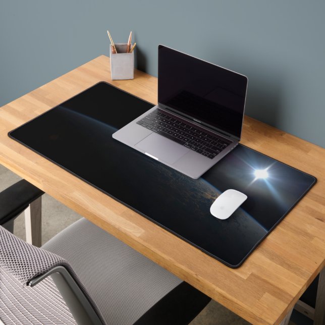The Sun Setting Over Earth's Horizon. Desk Mat (Office 2)
