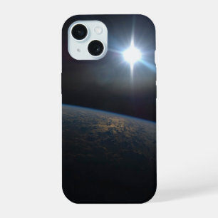 The Sun Setting Over Earth's Horizon. iPhone 15 Case