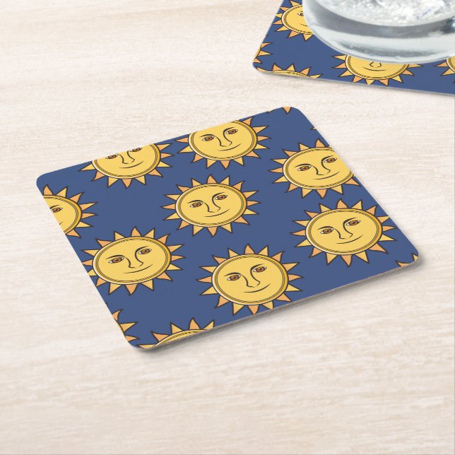 The Sun Square Paper Coaster (Angled)
