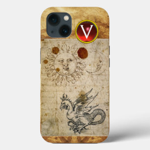 THE SUN THE MOON AND BASILISK PARCHMENT Monogram iPhone 13 Case