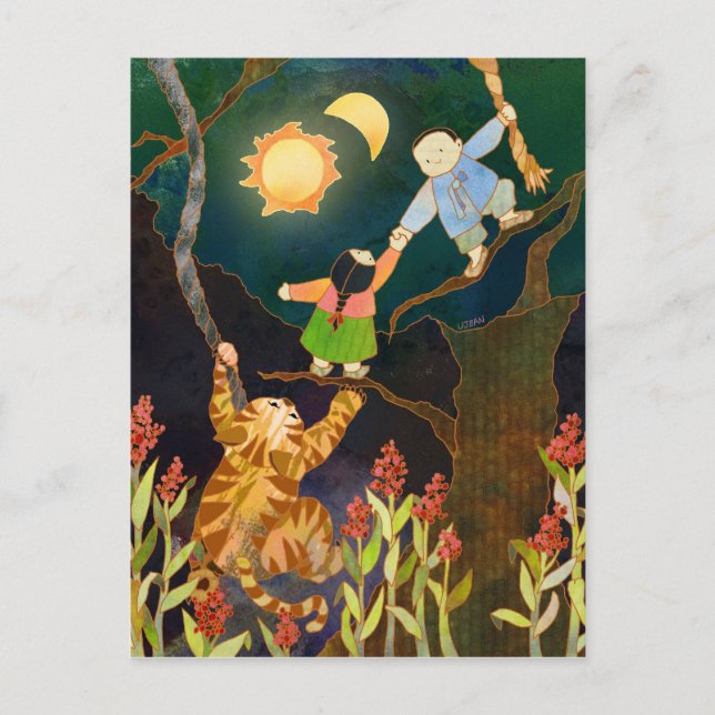 The Sun & The Moon: Korean Folk Tale Postcard (Front)