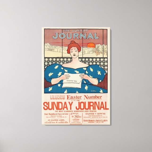The Sunday Journal Newspaper Advertisement Canvas Print (Front)