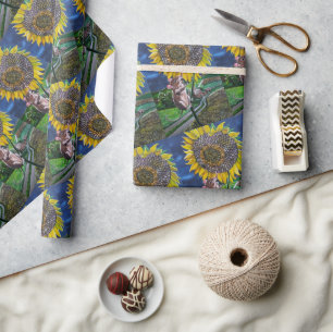 The Sunflower Summit Painting by Alfred Fox Wrapping Paper