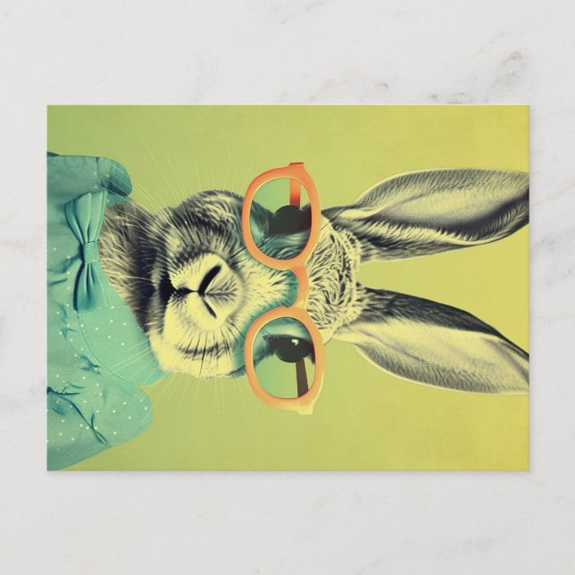 The Sunglasses Bunny: A Retro Icon for Your Home Postcard (Front)