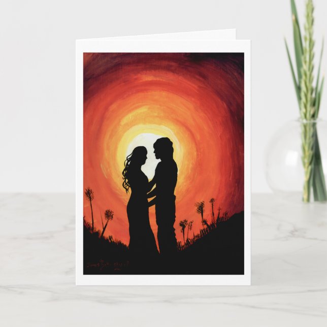 The Sunset Embrace Valentine's Card (Front)