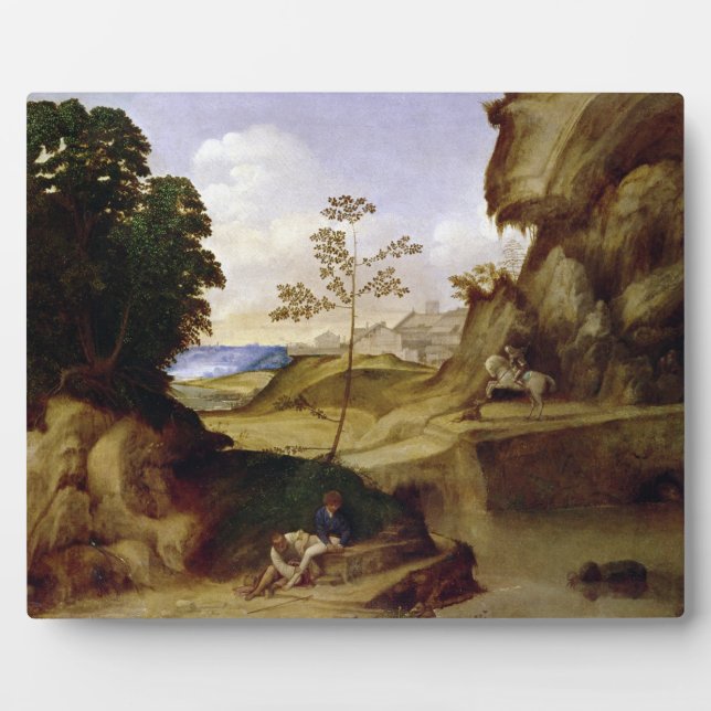 The Sunset (oil on canvas) Plaque (Front)