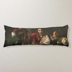 The Supper at Emmaus, 1601 (oil and tempera) Body Cushion