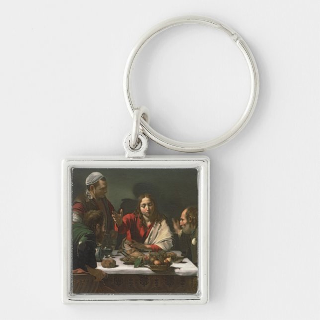 The Supper at Emmaus, 1601 (oil and tempera) Key Ring (Front)