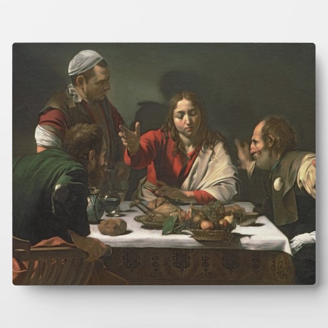The Supper at Emmaus, 1601 (oil and tempera) Plaque (Front)