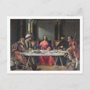 The Supper at Emmaus (oil on panel) Postcard