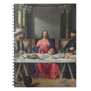 The Supper at Emmaus (oil on panel) Spiral Notebook