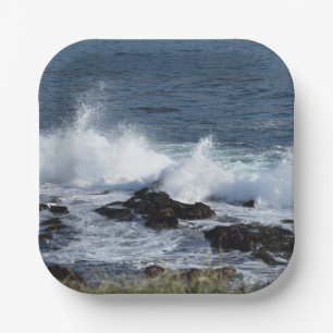 The surf of the Pacific Ocean Paper Plate