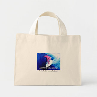 The Surfer Girl Summer Trademark book bag. Mini Tote Bag