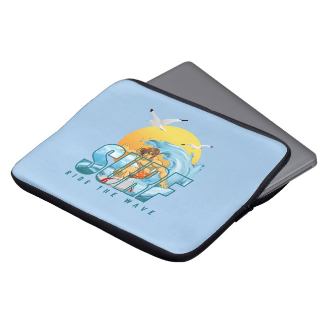 The Surfer Rides the Wave | 13" Laptop Sleeve (M) (Front Top)