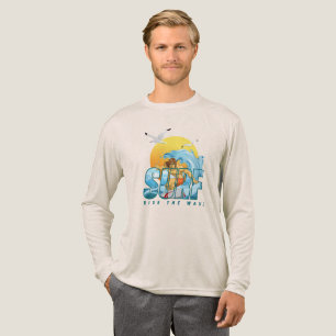 The Surfer Rides the Wave (1) Men's Long Sleeve Tri-Blend Shirt