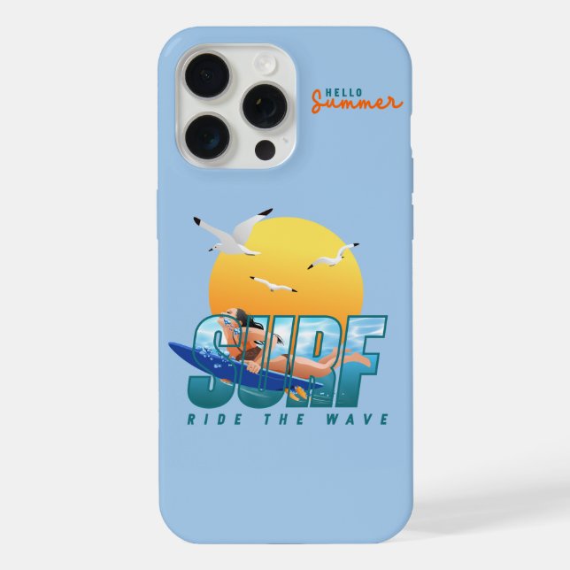 The Surfer Rides the Wave | (F) iPhone Case (Back)