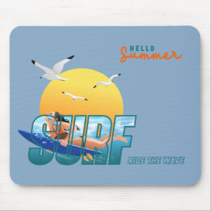 The Surfer Rides the Wave (F) Mouse Pad