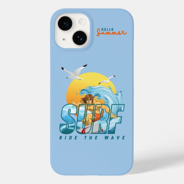 The Surfer Rides the Wave | (M) Case-Mate iPhone Case (Back)