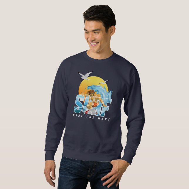 The Surfer Rides the Wave | Men  Sweatshirt (Front Full)