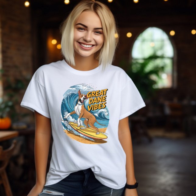 The Surfing Great Dane Pooch T-Shirt (Creator Uploaded)
